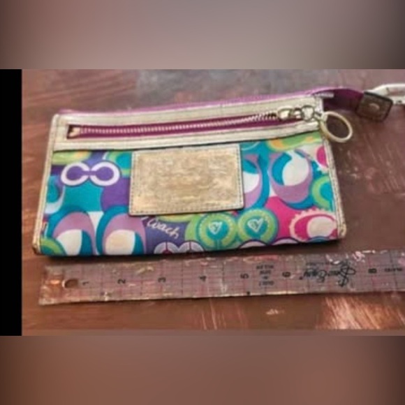 Coach Colorful Patterned Wristlet - Picture 1 of 4